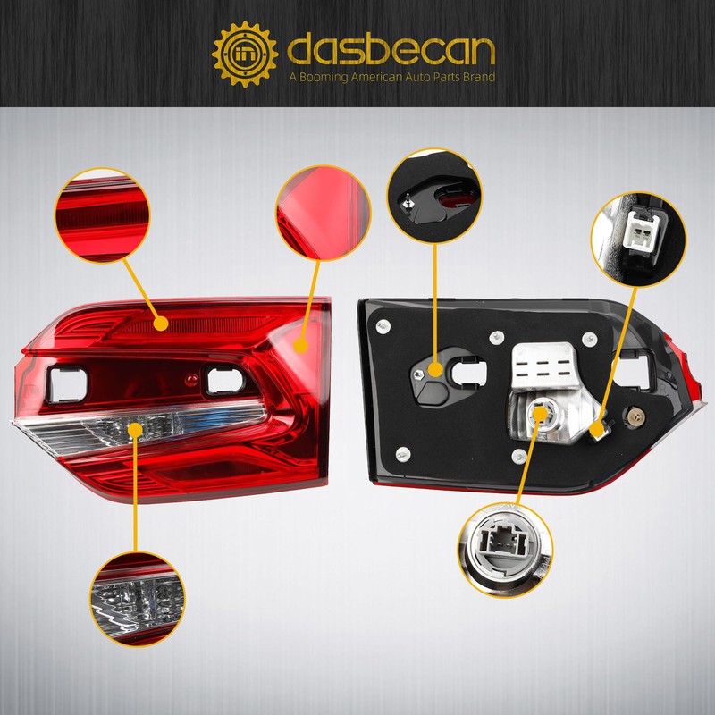 Dasbecan LED Inner Tail Light Assembly Compatible With 2018-2024 Honda