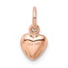 14K Solid Rose Pink Gold Heart Necklace Love Pendant Charm