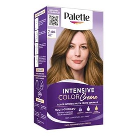 Palette Tinte para cabello color creme, rubio miel 7-55