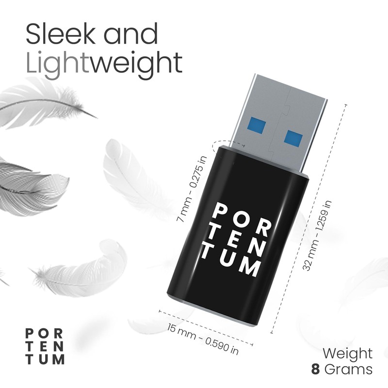 PORTENTUM USB to USB C Adapter 3.0 (3.1) OTG Adapter