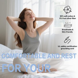 Ali King Grounding Sheets - Twin XL Sizes, Soft Cotton with Silver Fiber, Down to Earth Grounding Sheets for Improved Sleep Anxiety (Dark Gray, Twin XL 39 * 80 * 15)