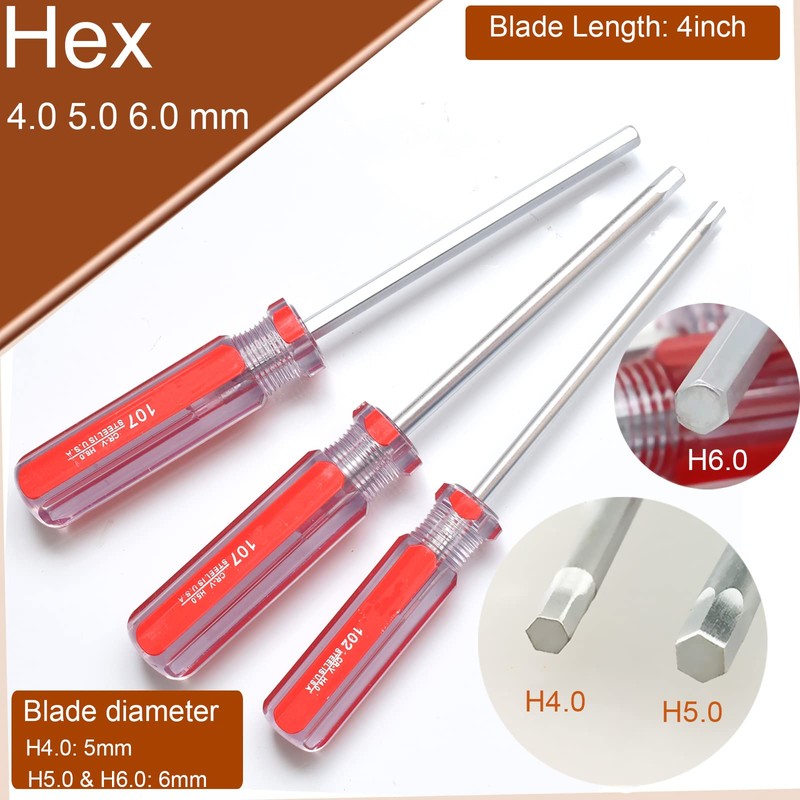 Hex Screwdriver Set Metric MM Sizes 7PCS Precision 1.5mm 2.0mm