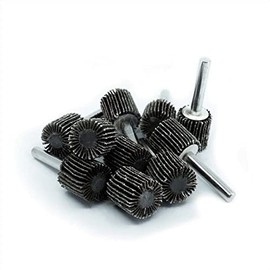 Benchmark Abrasives 3/4" x 3/4" Aluminum Oxide Flap Wheel with 1/4" Shank Mounted, Perfect for Woodworking Grinding Polishing Rust Paint Removal (10 Pack) - 240 Grit