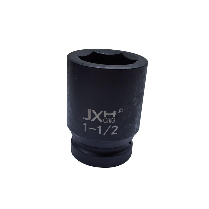 JXHONG 1" Drive 1-1/2" Impact Socket, 6-Point, 3.15" Long, Heat
