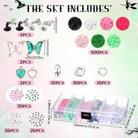 Liliaafar 3692 Pcs Witch Merch Bracelet DIY Bracelet Making Kit, Green and Pink Clay Beads Friendship Accessories Set in Box, Princess Witch Party Favor for Friends Family Birthday Party Gift