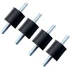 4pcs M6 25x20mm Double End Screw Absorber Anti-Vibration Insulator Rubber