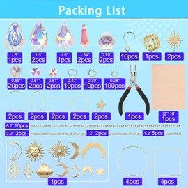 UVHNCBV 200Pcs Crystal Suncatcher Kits Hanging Chandelier Crystals Prisms Parts Rainbow Maker Pendants for Stained Glass Window Hanging DIY Sun Catchers Beads Indoor Window Garden Decor (200pcs)