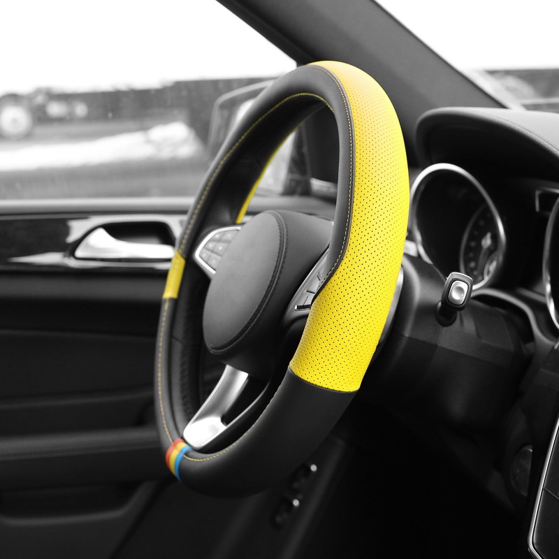 FH Group Full Spectrum Microfiber Leather Steering Wheel Cover –