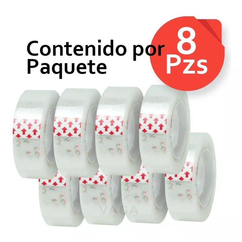 Vaga Cinta Adhesiva Tipo Diurex Transparente 2 Cm Paq 8