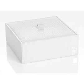 JOOP! Homeline Universal Box White in Leather Look with Elegant Wicker Lid