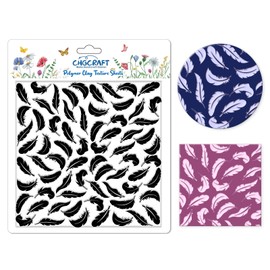 CHGCRAFT Feathers Scales Polymer Clay Texture Sheets Silicone Texture Stamp Clay Texture Mat Modeling Pattern Pad Texture Sheets for Jewelry and Clay Earrings Tools, 5.5x5.5 inch