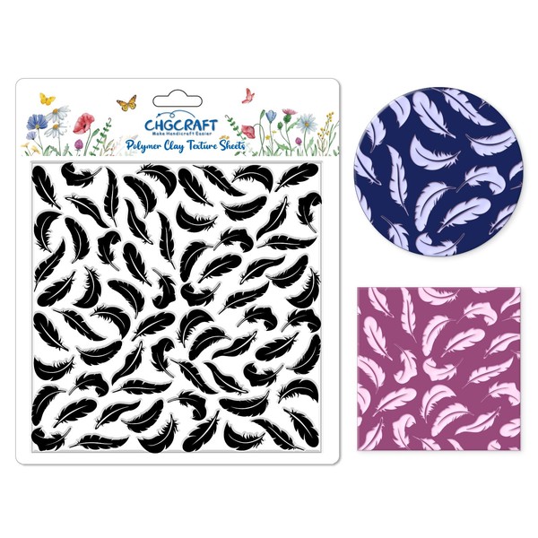 CHGCRAFT Feathers Scales Polymer Clay Texture Sheets Silicone Texture Stamp