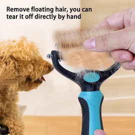 3 One PetZ Pet Dematting Tool 2 Pack Double Sided Undercoat Rake & Dematting Comb for Cats and Dogs for Detangling Matted or Knotted Undercoat Hair (Blue & Black, Large)