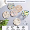 6 Pcs Coasters for Drinks with Holder, Terrazzo Marble Absorbent