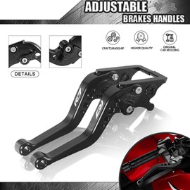 CNC Motorcycle Adjustable Brake Clutch Levers Short Compatible with Yamaha YZF-R7 R7 2021 2022 2023 2024 Adjustable Handlebars Brake and Clutch Levers Set (Black)