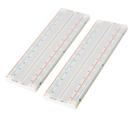 Ferwooh 2PCS MB-102 Solderless Breadboard 830 Tie Points Electronic Bread Board Experimental Board Universal Board for Arduino DIY Electronics kit