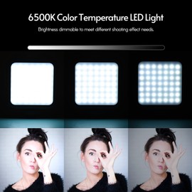 Phone Vlog Video Kit with Height Adjustable Tripod Phone Holder with Cold Shoe Microphone LED Video Light Remote Shutter for Phone Camera Video Making