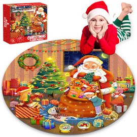 Christmas Floor Puzzles for Kids Age 4-8, 70Pcs Large Christmas Jigsaw Puzzles for Kids Age 8-10, Learn Educational Toys Xmas Gifts for Kids Boy Girls