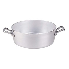 Pentole Agnelli Kasserolle niedrig, BLTF-Aluminium, mit 2 Griffen aus Edelstahl, Silber 26 cm Silber/schwarz