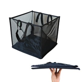 COGFYKA Pop-up Laundry Hamper with Handles - Small, Lightweight, Collapsible, Mesh. Great for Carrying Groceries, Bathroom Supplies, Dirty Clothes, Storing Clothes. (2 PACK)