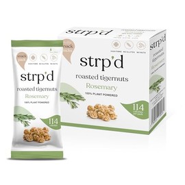 Strp'd Roasted Tigernuts, Rosemary Flavour, Gluten-Free, Nut-Free, Vegan, 114 Calories per Pack, 4 x 25g Packs