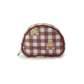 Gelato Pique PHGB235593 HOMME Checkered Bear Pattern Round Pouch, red