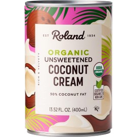 Roland Foods Organic Unsweetened Coconut Cream, 13.52 Ounce Can, Pack of 1