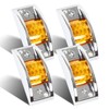 LiLoom 4 Pcs Trailer Side Marker Light, Chrome Armored 12