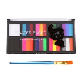 Unbranded/Generic Professional Face & Body Painting Kit 10 Colors Rainbow Face Body Paint Kit N0Y1