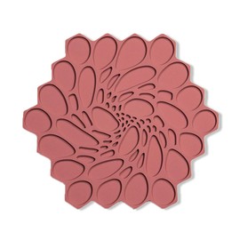 modern-twist 7 x 7" Hive Silicone Trivet, Heat Resistant Up To 675°F, Non Slip, Protects Table From Heat, Rouge, Pack of 1