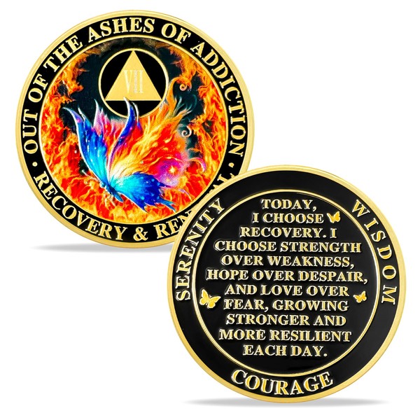 IELCJJ 7 Year Butterfly Sobriety Medallion - Delicate Butterfly Sobriety