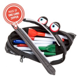 ZIPIT Wildlings Pencil Case for Kids | Pencil Pouch for School, College and Office | Pencil Bag for Boys & Girls (Black)