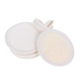 Healeved 4pcs Loofah Sponges Exfoliating Face Scrubber Body Loofah Exfoliator Face Bath Wash Scrubber Shower Women Beige Cotton