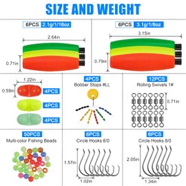 Catfishing Tackle Making Kit, 102pcs Catfish Rig Equipment Accessories with Foam Peg Floats Fish Hooks Bobber Stoppers Swivels Rattle Bells Fishing Beads