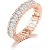 1 Pcs Gold Plated Rings Cubic Zirconia Baguette Cut Eternity