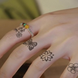 [F25V] Lettering Temporary Tattoo Stickers Women's Type A