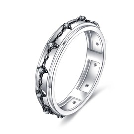 ZPMMPZ Anxiety Spinner Ring 925 Sterling Silver Celtic Knot Fidget Ring Stress Ring Jewelry Gifts for Women Men