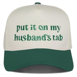 Put It On My Husband's Tab Funny Trucker Hats Women Vintage Adjustable Baseball Cap Embroidery Fashion Trucker Hat