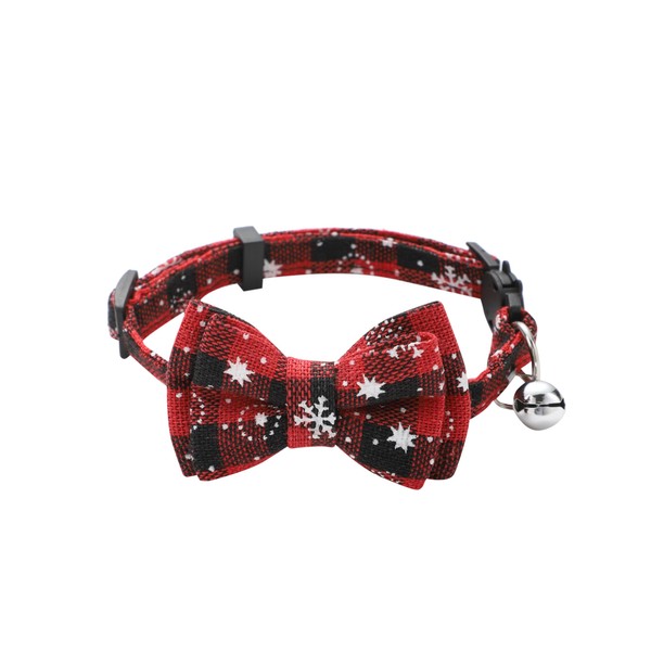 Christmas Bow Tie Dog Cat Collar With Bell Xmas Themed