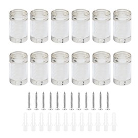 Antrader 12Pcs Clear Standoffs, 3/4" x 1" Acrylic Standoff Screws, Wall Sign Standoff Mounting Hardware,Advertising Glass Standoff Nail