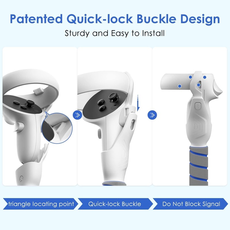 ZYBER Replacement Clips for ZYBER Quest 2 Controller Handle Attachment