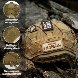OneTigris Helmet Cover Airsoft Helmet Without Helmet for Ballistic FAST Helmet in Size L & FAST PJ Helmet in Size L/XL, Coyote Brown
