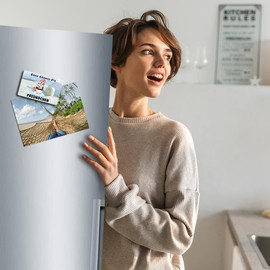 TRIOSK Fridge Magnet Strong Penguin Magnet Sayings Funny Animal Motif with Saying Very Thin Ice Cream Friend Gift for Penguin Fans