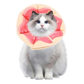 Cat Cone Collar, Soft Cat Collar, Adjustable Cat Recovery Collar, Cute Cat Collar, to Prevent Licking Biting Protect Wounds, for Puppies, Kittens, M (Pink, M)