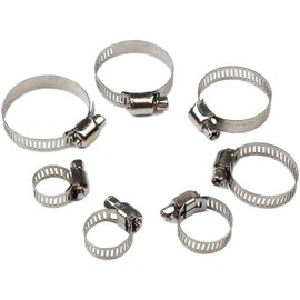 100 Piece Hose Clamp Set - S304 Stainless Steel Adjustable Range Assortment Kit 8-38 mm Fuel Line Clamp for Water Pipe, Plumbers, Automotive and Mechanical Application