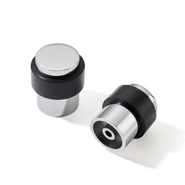 KHTUMEWARE 2 Pack 1-1/2 in Floor Door Stopper,Polished Chrome Door Stop,Wall Protector Commercial Door Bumper Wedge Decorative Cylindrical Install Door stoppers on The Floor