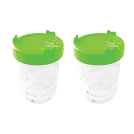 Two Lumps of Sugar Green Sprouting Lid, 2-Pack for Wide Mouth Mason Jars - BPA-Free Plastic Sprouting Lids for Mason Jar: Ideal for Growing Alfalfa, Mustard, Broccoli, Mung Bean Sprouts, and More