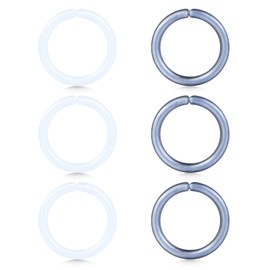 D.Bella 16g Plastic Septum Rings Nose Hoop Rings Retainer for Work Surgery Bioflex Cartilage Tragus Helix Lobe Earrings Flexible Lip Piercing Retainer Clicker Rings Retainer 10mm