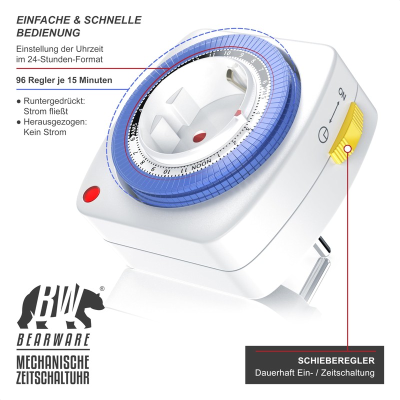 CSL-Computer CSL - 3 x Timer Switch, Mechanical Timer Socket,