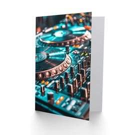 Artery8 DJ Decks Close Up Record Player Mixing Music Fan For Him Man Birthday Card
